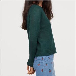 H&M Teal Knit Crew Neck Sweater